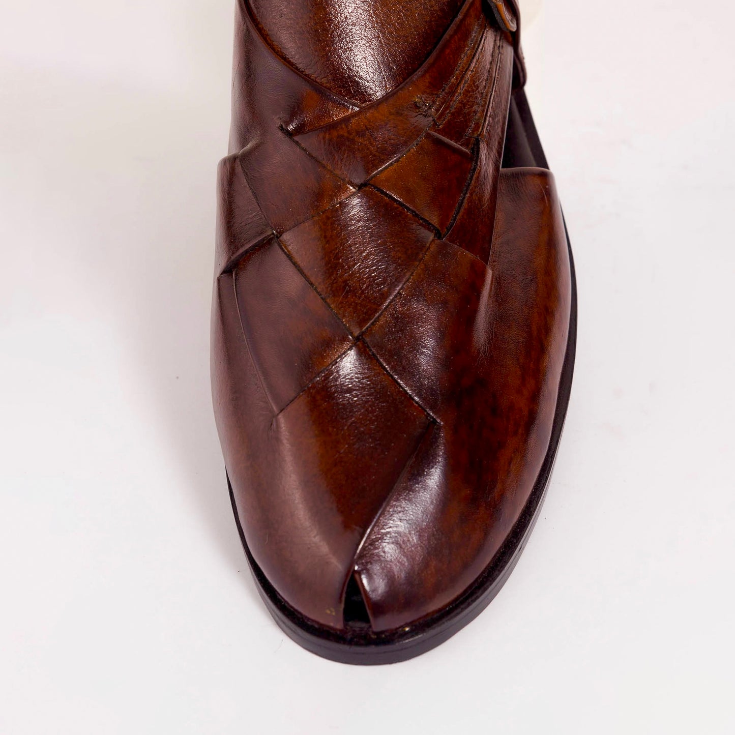 Peshawari Brown Cow Leather Braided CDC 775